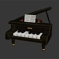 Mini Wooden Piano With Open Lid Black White Keys And Music Sheet On Top