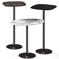 Modern Sleek Dining Table Design With Marble Surface And Metal Support Base 3d model