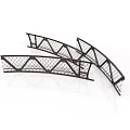 Detailed Architectural Metal Arched Bridge Models With Grid Pattern Design Elements
