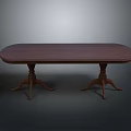 Classic Wooden Oval Shaped Dining Table With Ornate Carved Legs