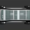 Modern Compact Car With Transparent Glass Roof And Two Seats Interior Design