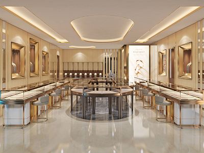 Light Luxury Jewelry Store 3d model