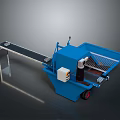 Blue Industrial Machinery With Conveyor Belt Metal Frame Motor And Wheels For Handling