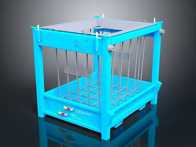 Modern Blue Metal Decorative Ornament Set With Grid Frame Structure For Home Decor 3d model