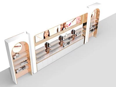 Modern Retail Display Shelves With Tiered Design For Product Showcase 3d model