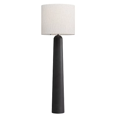 Modern Black Floor Lamp With White Fabric Shade And Metal Stand For Home Decor 3d model