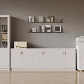 White Filing Cabinet With Glass Door Cabinet Folders Shelves Boxes And Printer
