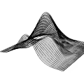 Abstract Wavy Sculpture With Layered Lines Flowing Curves And Light Colored Material Design