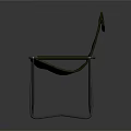 Folding Leisure Chair with Olive Green Canvas Seat and Silver Metal Frame