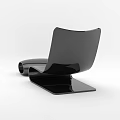 Black Modern Leisure Chair With Sleek Curved Design Matching Ottoman And Smooth Surface