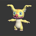 Cute Fantasy Game Movie Character With Yellow Body White Belly Red Nose And Blue Eyes