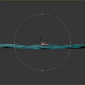 Vintage Steamship Sailing On Blue Sea With Smoking Chimney Flags And Lifebuoys