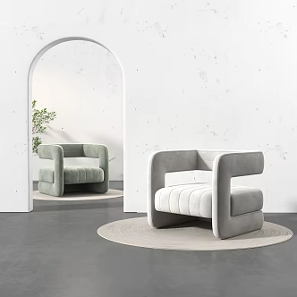 Modern Single Sofa Shaped Sofa 3d model