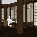 Traditional Wooden Teahouse Interior Design With Tables Chairs And Open Layout