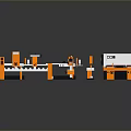 Industrial Processing Machinery Set With White And Orange Components And Multiple Units