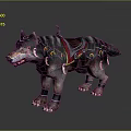 Fantasy Warrior And Battle Wolf Featuring Leather Saddle With Metal Buckles And Armor