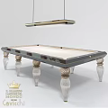 Sleek Modern Billiard Table Entertainment Appliance With Crystal Legs And Gold Trim