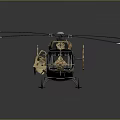 Detailed Helicopter 3D Model Featuring Camouflage Pattern Main Rotor Tail Rotor And Transparent Cockpit