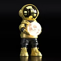 Astronaut Table Lamp with Glowing Moon Sphere Design for Kids Bedroom Decorative Use