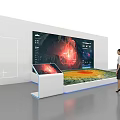 Interactive Digital Display Showcase With Large Screen And Touch Table 3d model