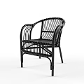 Rattan Leisure Chair With Simple Minimalist Design And Natural Light Wood Armrests