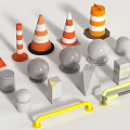 Essential Road Traffic Facilities Featuring Traffic Cones Safety Barriers Bollards And Warning Posts