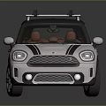 White Compact SUV with Black Roof Rack Stripes and Alloy Wheels Design