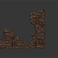 Ruined Red Brick Building Structure With Fragmented Walls And Broken Sections