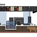 Original Cut Steak Reception Counter Featuring Display Case And Menu Board 3d model