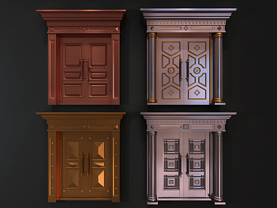 European-style double-open copper door model