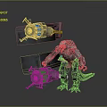 Mecha Godzilla Game Movie Character With Mechanical Design And Glowing Details
