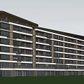 Modern Residential Building Simple Multi-storey Residence 3d model