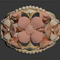 Exquisite Rose Gold Decorative Ring With Flower Design And Beaded Accents