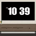 Modern Wooden TV Stand With Arched Doors And Storage Featuring Vase With Green Plants