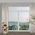 Modern Curtain Window Screen 3d model