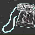 Vintage Gray Landline Phone With Coiled Cord And Number Keypad Design