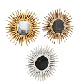Decorative Sunburst Design Mirrors in Gold Copper Silver for Wall Decor