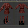White Bow Detail Sweater And Brown Plaid Pleated Skirt Outfit With Belt Knee High Socks