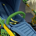 Colorful Baby Strollers With Blue Beige Canopies And Yellow Green Frames