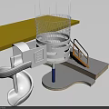 Fun Playground Equipment With Spiral Slide Net Climbing Structure And Yellow Stairs