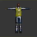 Worker European worker mechanic builder repairman miner digger figure 3d model