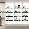 New Ornaments Combination Bookshelf Bookcase Teapot 3d model