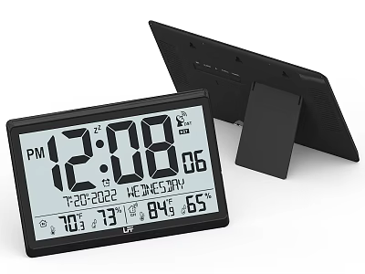 Digital Clock with Time Date Temperature Humidity and Barometric Pressure Display Stand 3d model