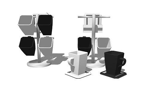 Modern Cup Kitchenware Dumbbell Chair Barber Chair 3d model