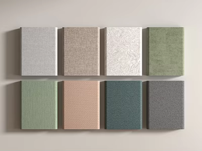Assorted Colored Textured Wall Panels with Different Fabric Textures for Interior Design 3d model