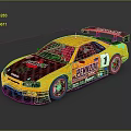 Yellow Black Penzol Racing Car With Nismo Red Bull Livery And Rear Wing
