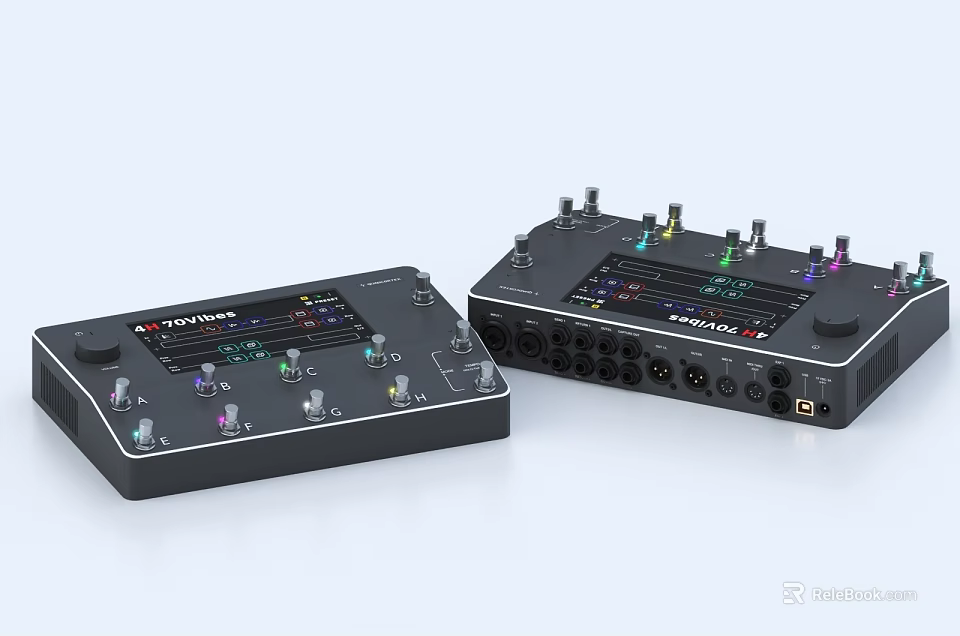 TASCAM Dual Audio Interfaces With Multiple Knobs Ports And Colorful Buttons 3d model 