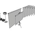 Modern Projector Projector Curtain Combination 3d model