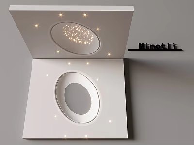 Modern White Ceiling Design With Circular Pattern And Recessed Lights 3d model