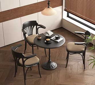 French Negotiation Table and Chair Leisure Table and Chair Leisure Area 3d model